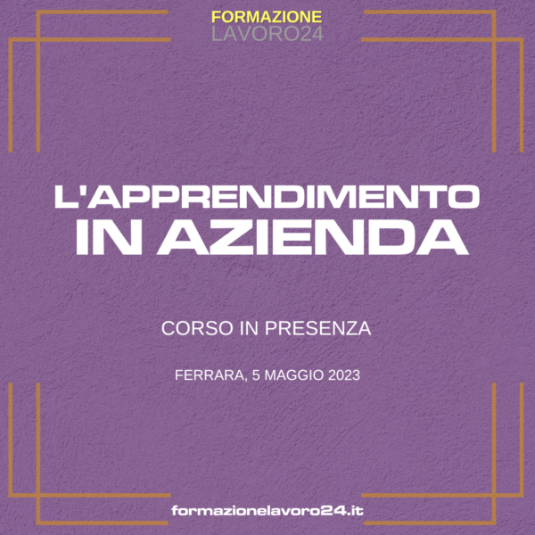 L'apprendimento in azienda